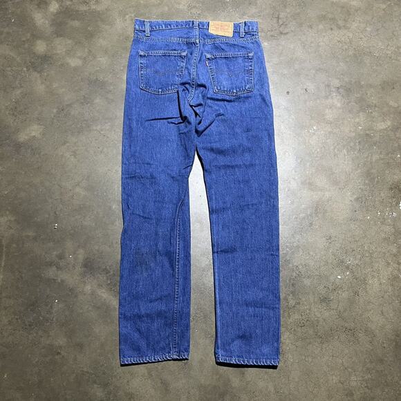 Vintage 80s Levi's 505 Dark Wash Regular Fit Jeans 33x32 - Picture 2 of 4